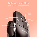 Unimouse Ergonomic Vertical Mouse Adjustable 35°-70° Tilt Angle, 6 Programmable Buttons For Productivity, Customizable Thumb Rest For Wrist Pain Relief | Plug & Play Mac/Pc - Wireless - Right