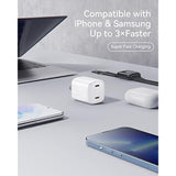 Usb C Charger, 30W Fast Charger Block, 2 Port Compact Charger With Foldable Plug For Macbook Air, Iphone 14 Pro/14 Pro Max/13/12, Pixel, Galaxy, Ipad/Ipad Mini, And More
