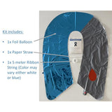 38" Diabetes Awareness Blue Gray Ribbon With Blood Drop Foil Balloon - Double-Sided Pattern - Great For Events, Parties, Fundraisers And Diaversary