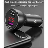 For Huawei Supercharge Car Charger, 9V/2A Car Charger Adapter Quick Fast Charger With Usb Type C Super Charging Cable Car Adapter For Huawei P40 P30 P20 Pro,Mate 30 20 10 9 (Black With Led Display)