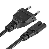 Eu 2- Slot Power Cable Euro Plug To Iec320 C7 Figure 8 Non-Polarized 2 Prong European Power Cord For Tv, Ps3, Ps4, Computers, Printers (6Ft)