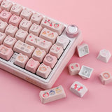 Pbt Keycaps 140 Keys Pink Meow Meow Cat Keycaps Dye-Sublimation Cute Keycap Mao Profile Custom Keycap For Cherry Gateron Mx Swithes Mechanical Gaming Keyboards