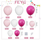 Pink Balloons Garland Arch Kit, Hot Pink White Balloon Arch Kit, Pink Latex Balloons Party Balloons For Girls Kids Birthday Decoration Wedding Baby Shower Valentine'S Day Decoration Party Supplies