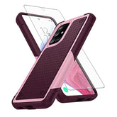 Phone Case For Samsung Galaxy A71 5G With Tempered Glass Screen Protector Cover And Cell Accessories Protective Rugged Dual Layer Hybrid Slim Glaxay A 71 G5 Gaxaly 71A S71 Women Men Rose Red