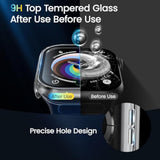 BAZO Clear Hard PC Case Compatible for Apple Watch Series 10 (2024) 46mm with Tempered Glass Screen Protector-Touch Sensitive, HD Clear Ultra-Thin Overall Protective Cover for iWatch 46mm - 2 Pack
