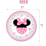 80 Pcs Pink 3Rd Birthday Party Tableware Pink Wild Three Paper Plates Napkins Forks For Girls Three Years Old Birthday Party Supplies Decorations