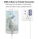 90 Degree Usb 3.1 Adapter 2 Pack, Left And Right Angle Usb A Male To Female Converter Extender For Pc, Laptop, Usb A Charger, Power Bank And More