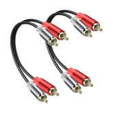 2Rca Video Extension Cable 2Rca Male To 2Rca Male Short Subwoofer Cable 2Rca To 2Rca Cable Stereo Audio Cable Rca To Rca Short Cable For Hdtv Systems Speakersand Dvd (2 Pcs)