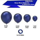 Navy Blue Balloons,106 Pcs Dark Blue Balloons Different Sizes For Wedding Graduation Birthday Party Backdrop Decorations