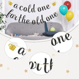 A Cold One For The Old One Banner/Beer Theme Birthday Party Decoration Banner For Men Women/Funny 30Th 40Th 50Th 60Th 70Th 80Th Birthday Party Decoration Supplies/Black Glitter
