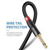 1/4 Inch Ts To 1/8 Inch Trs Cable, 1/4" Ts Mono To 1/8 Inch(3.5Mm) Trs Stereo Interconnect Adapter Cable,Mono To Stereo Patch Cord - 6.6 Feet/2 Meters