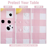 3 Packs Pink Gingham Tablecloths β Disposable Plastic  Table Covers,  for Birthday Parties