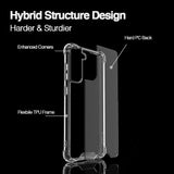 Clear Case For Samsung Galaxy S21 Fe 5G Shockproof Bumper Protective Cell Phone Back Cover, Hybrid Design Hard Pc Back With Flexible Tpu Frame Crystal Clear