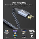 4K Hdmi Cable 15Ft, 18Gbps High Speed Hdmi 2.0 Ethernet-24Awg Nylon Braided Ca