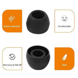 uxcell 50 Pcs Soft Silicone Earbud Tips, Portable 9 x 7mm Ear Tips for Replacement, 4mm Inner Hole Earbuds Covers for Fit Most in-Ear Earbuds Earphone Headsets Accessories, Black