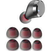 Silicone Ear Tips For Tozo T12, Replacement Eartips Earbuds Earpads (Gray,S/M/L)