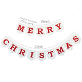 Felt Merry Christmas Banner Xmas Decorations Christmas Sign Pre-Assembled Celebration Hanging Decor For Home Office Fireplace