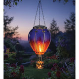 23.5 Inch Hot Air Balloon Solar Lantern – Hanging Solar-Powered Led Lights, Waterproof Portable Decorative Outdoor Lamp Made Of Metal & Glass For Garden, Patios & Pathway – Purple