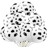 25Pcs Cow Balloons, White, Latex, Farm Animal Decoration, Boys Birthday Party Supplies
