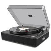 Record Player Vinyl Turntables With Built-In Speakers And Usb Play&Recording Belt-Driven Vintage Phonograph Record Player 3 Speed For Entertainment And Home Decoration(Black Wood)