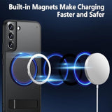 Magnetic Case For Samsung Galaxy S22 Plus, Compatible With Magsafe,Adjustable Kickstand,Translucent Matte Anti-Fingerprint,Shockproof Protective Phone Case For Galaxy S22+ Case