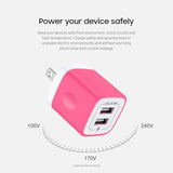 2 Pack Dual Usb Wall Chargers, 2.1A, Compatible With Iphone, Samsung, Lg, Moto, Kindle, Fast Charging, Ul Certified