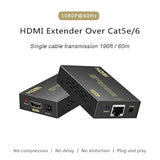Hdmi Extender Over Cat5E/6 1080P, Hdmi Over Ethernet Extender 196Ft/60M, Hdmi