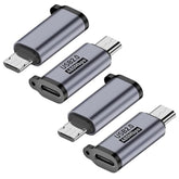 Micro Usb 2.0 To Usb C Adapter (4 Pack), Usb Type C Female To Micro Usb Male Converter Connector Support Charge Data Sync For Samsung Galaxy S7 S7 Edge, Nexus 5 6 And More (Grey)