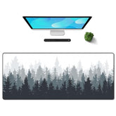 Gaming Mouse Mat Forest Background Pattern Xxl Xl Large Mouse Mat Long Extended Mouse Pad Desk Mat Nonslip Rubber Mice Pads Stitched Edges Thin Pad (31.5 X 11.8 X 0.12 Inches) Tree