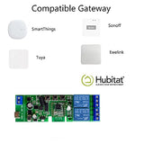 2 Channel 5V 12V Zigbee Smart Relay Switch,Adjustable Self Lock And Momentary Interlock Working Mode,Works With Tuya Ewelink Zigbee Gateway, Alexa, Google Home (Zigbee Hub Required)