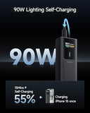 100W Power Bank, 10000mAh Portable USB C Charger with Smart TFT Display, PD3.0 Fast Charging Compatible iPhone 16/15 Series, Samsung Galaxy S24/S23,