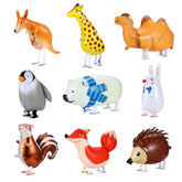 9-pack 25" walking zoo animal balloons for baby shower and animal-themed birthdays
