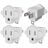 4 Pack Etl Listed Grounding Outlet Adapter, 3-2 Prong Adapter Converter, Portable Fireproof 392? Resistant Heavy Duty Wall Outlet Plug For Household Appliances Industrial