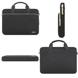 17.3 Inch Laptop Sleeve Case Water-Resistant Computer Cover Bag With Detachable Shoulder Straps For Hp, Dell, Asus Notebook,Black