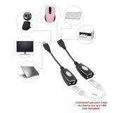 Cablecc USB Keyboard Mouse Over RJ45 CAT5E CAT6 Cable Extension Extender Cable Adapter
