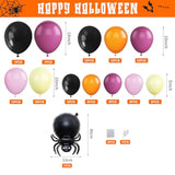 Halloween Balloon Arch Kit – Black Orange Pink with Spider, Ghost & Bat Balloons