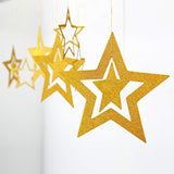 Gold Star Garland Hanging Twinkle Little Star Decorations Glittery Gold Party Supplies For Baby Shower Birthday New Year Eve Bridal Graduation Christmas Ramadan Eid Galaxy Theme Star Decor