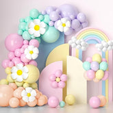 Pastel Balloon Arch Kit Pastel Party Decorations With Daisy Balloons,Pa Stel Balloons And Long Balloon Rainbow Balloons Arch Kit Baby Shower Balloon Arch For Birthday Gender Reveal Decoration