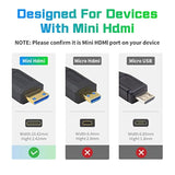 8K Mini Hdmi To Hdmi Cable 1Ft, Hdmi To Mini Hdmi Cable 48Gbps, Ultra-Thin Min