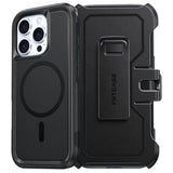 For Iphone 16 Pro Case: Magnetic Dual Layer Protective Cell Phone Cover With Belt-Clip Holster | Heavy Duty Military Grade Shockproof Drop Protection Non Slip Textured Phonecase