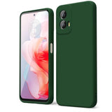 Motorola Moto G Power 5G 2024 Phone Case - Liquid Silicone, Thin Slim Soft Rubber Gel TPU Plain Simple Cover for Women and Girls, Matte Solid Dark Green Color