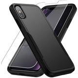 For Iphone X/Xs Case With Hd Screen Protector - Heavy-Duty Tough Rugged Shockproof Protective Case, Black