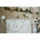 Pom Pom Garland Hanging Wool Felt Ball | Decoration For Christmas Tree, Birthday Banner, Cute Winter Wonderland Snow Ball Ornaments - White (2.5 Inch)