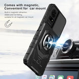 For Tcl 50 Le / Tcl K24 / Tcl K23 Case With 1 Pack Screen Protector,Dual Layer Hybrid Heavy Duty Defender Protection,Sleek Rugged Reinforced Cushion Corner Kickstand Shockproof Bumper Cover Black