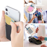 Phone Card Holder, 4 Pack Cell Phone Wallet Stick-on Credit Card Sleeve Pocket Silicone Pouch Compatible for iPhone, Samsung Galaxy and Most Smartphones