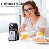 Phone Wallet with Card Holder, Zipper Coin Purse & Lanyard for iPhone 14 - Black