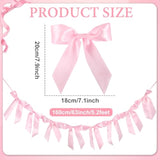 Pink Bow Garland Banner For Bachelorette Party Decorations Pink Bowknot Hanging Garland Banner Coquette Birthday Party Supplies For Wedding Bridal Shower Engagement Baby Shower Favors