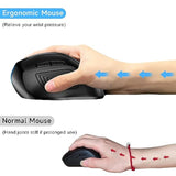Ergonomic Mouse Wireless,2.4G Optical Cordless Mice With 800/1200/1600 Dpi,Vertical Computer Wireless Mouse For Laptop, Mac,Pc,Desktop (For Right Hand, Large),Blue Mouse