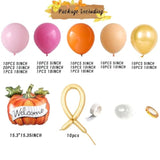 142PCS Fall Balloon Arch Kit with Orange Pink Gold Balloons for Baby Shower Party