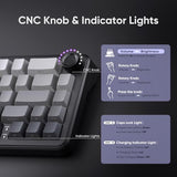 K65 Wireless Mechanical Gaming Keyboard, Trip-Modes Connection, Gasket Custom Hot-Swap Keyboard, RGB Backlit, Pre-lubed Linear Switches, Side
